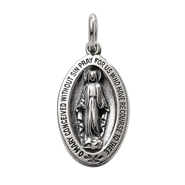 DeScenza Collection Silver Miraculous Medal DeScenza Diamonds Boston, MA