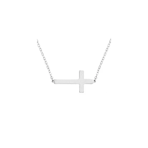 DeScenza Collection Silver Cross Necklace DeScenza Diamonds Boston, MA