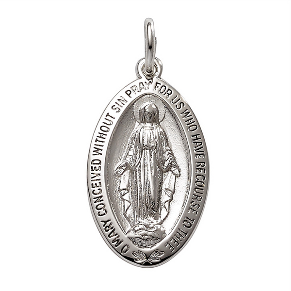 DeScenza Collection Silver Miraculous Medal DeScenza Diamonds Boston, MA