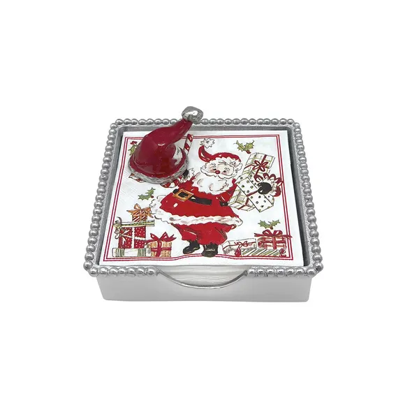 Mariposa Beaded Santa Napkin box Set DeScenza Diamonds Boston, MA