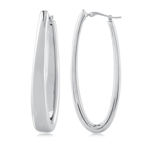 DeScenza Collection Silver Hoop Earrings DeScenza Diamonds Boston, MA