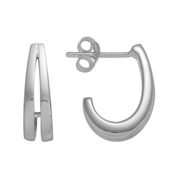 DeScenza Diamond Silver Hoop Earrings DeScenza Diamonds Boston, MA