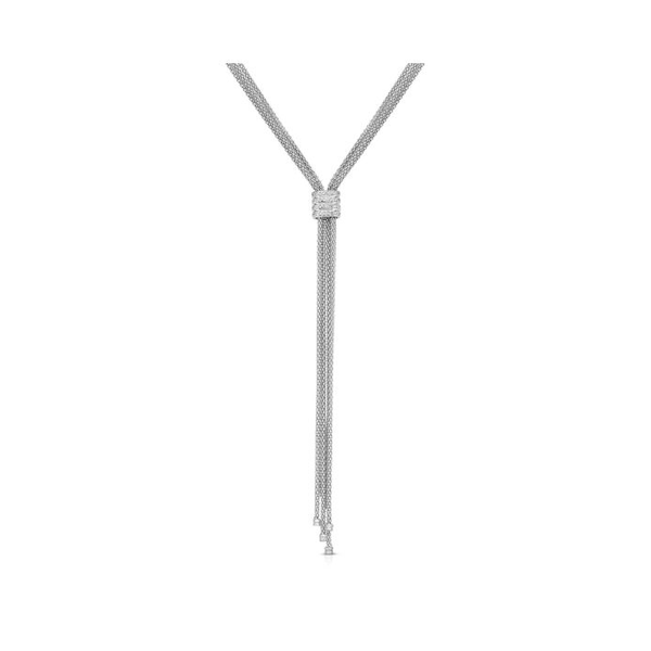DeScenza Collection Silver Lariat Necklace DeScenza Diamonds Boston, MA
