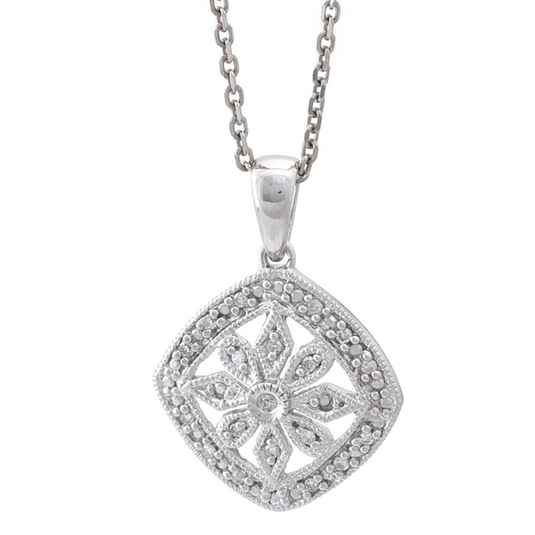 DeScenza Collection Silver Flower Necklace DeScenza Diamonds Boston, MA