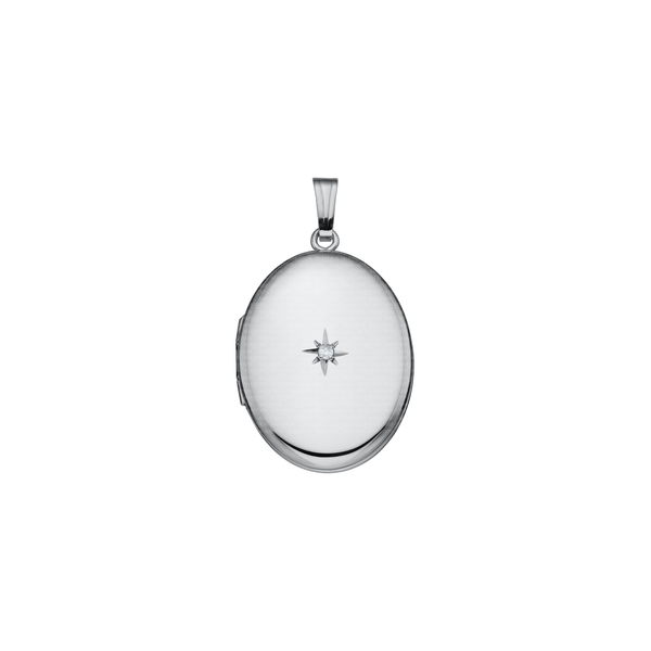 DeScenza Collection Silver Oval Locket DeScenza Diamonds Boston, MA