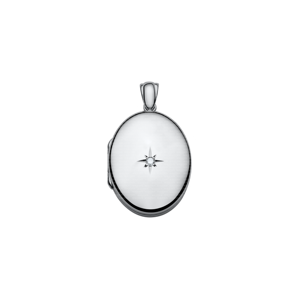 DeScenza Collection Silver Oval Locket DeScenza Diamonds Boston, MA