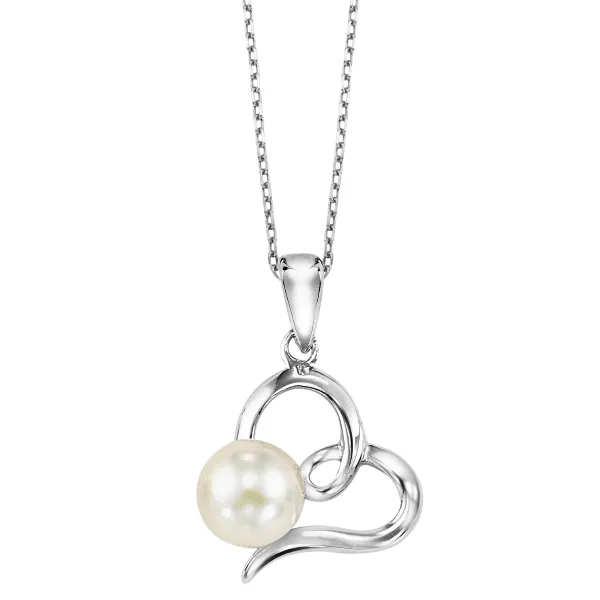 D. Geller Collection Sterling Silver Pearl Heart Necklace D. Geller & Son Jewelers Atlanta, GA