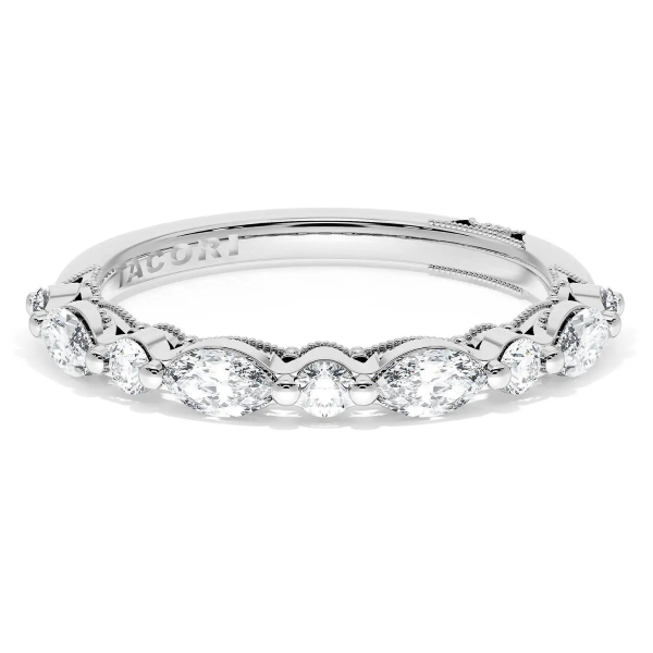 Tacori Platinum Diamond Half Eternity Band D. Geller & Son Jewelers Kennesaw, GA