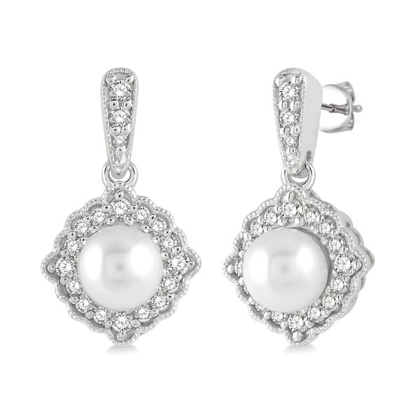 D. Geller Collection 10K Diamond and Pearl Earrings D. Geller & Son Jewelers Kennesaw, GA