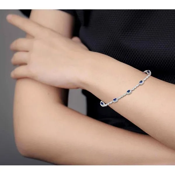 D. Geller Collection 14K Diamond and Blue Sapphire Bracelet Image 4 D. Geller & Son Jewelers Atlanta, GA