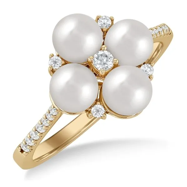 D. Geller Collection 10K Diamond and Pearl Cluster Ring D. Geller & Son Jewelers Kennesaw, GA