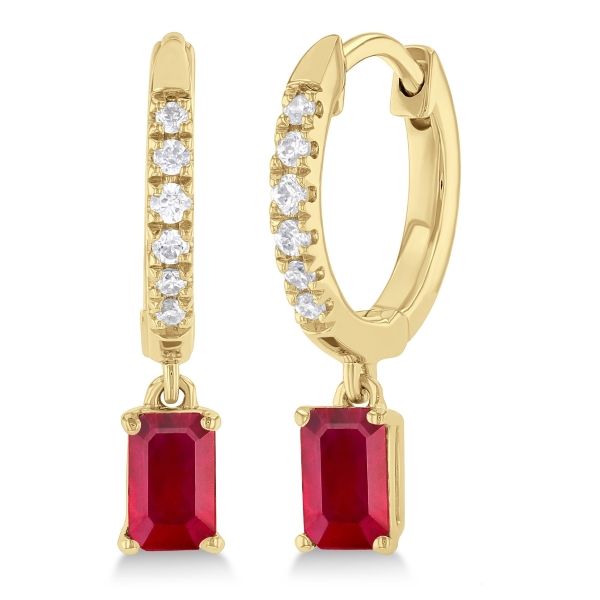 D. Geller Collection 10K Diamond and Ruby Huggie Earrings D. Geller & Son Jewelers Kennesaw, GA