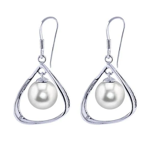 Imperial Pearl Sterling Silver Pearl Dangle Earrings D. Geller & Son Jewelers Kennesaw, GA