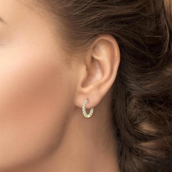 D. Geller Collection 14K Diamond Hoop Earrings Image 2 D. Geller & Son Jewelers Kennesaw, GA