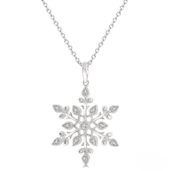 D. Geller Collection Sterling Silver Diamond Snowflake Necklace D. Geller & Son Jewelers Kennesaw, GA