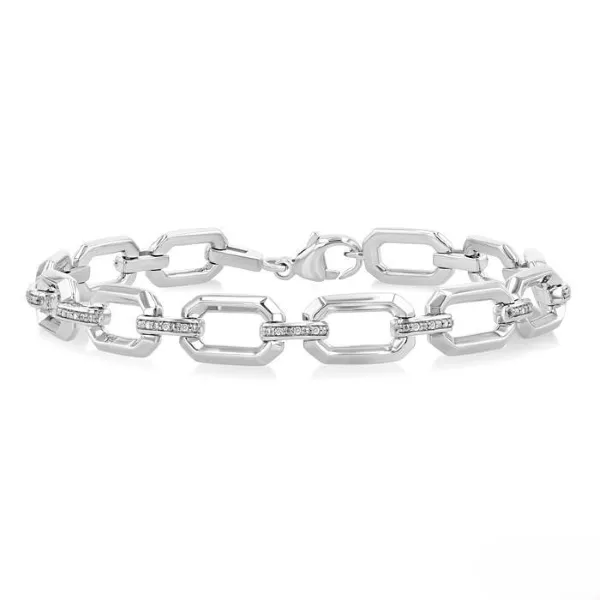 D. Geller Collection Sterling Silver Diamond Link Bracelet D. Geller & Son Jewelers Kennesaw, GA