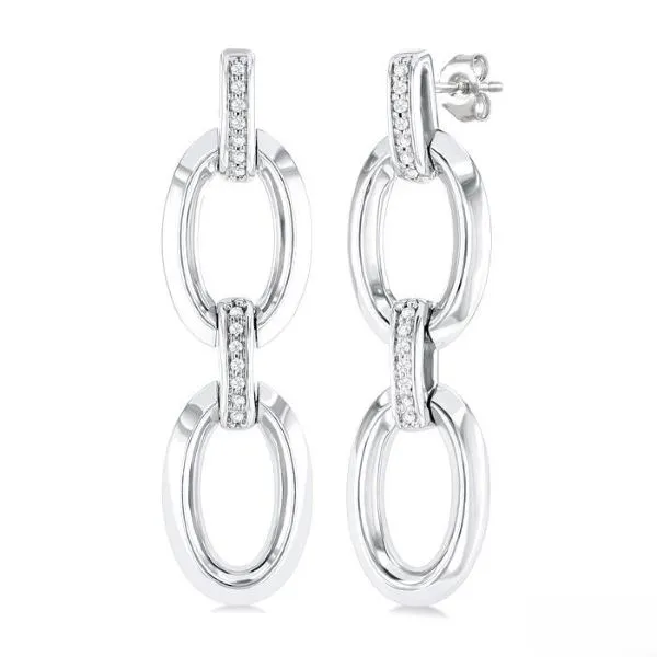 D. Geller Collection Sterling Silver Diamond Dangle Earrings D. Geller & Son Jewelers Kennesaw, GA