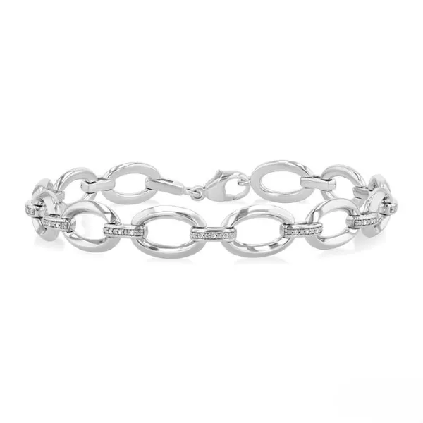 D. Geller Collection Sterling Silver Diamond Link Bracelet D. Geller & Son Jewelers Kennesaw, GA