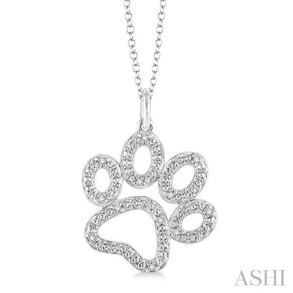 D. Geller Collection Sterling Silver Diamond Paw Print Necklace D. Geller & Son Jewelers Kennesaw, GA