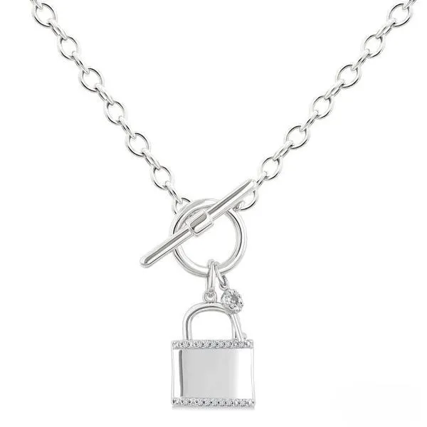 D. Geller Collection Sterling Silver Diamond Lock and Key Toggle Necklace D. Geller & Son Jewelers Kennesaw, GA