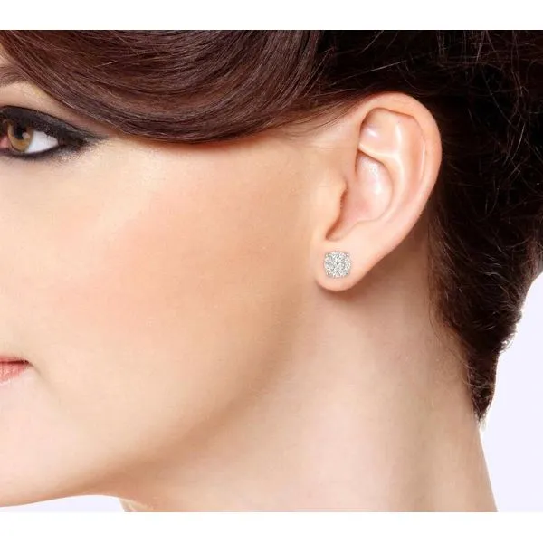 D. Geller Collection 14K Diamond Cluster Earrings Image 2 D. Geller & Son Jewelers Atlanta, GA
