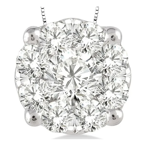 D. Geller Collection 14K Diamond Cluster Necklace Image 3 D. Geller & Son Jewelers Kennesaw, GA