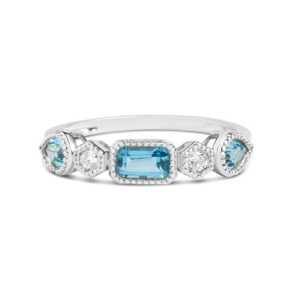 Dilamani 14K Diamond and Swiss Blue Topaz Fashion Ring D. Geller & Son Jewelers Kennesaw, GA