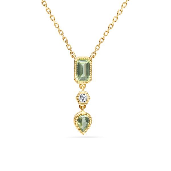 Dilamani 14K Diamond and Peridot Drop Necklace D. Geller & Son Jewelers Kennesaw, GA