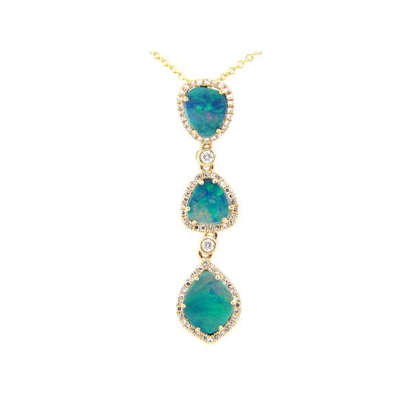 Dilamani 14K Diamond and Opal Drop Necklace D. Geller & Son Jewelers Kennesaw, GA
