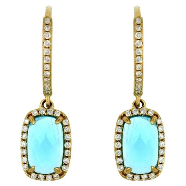 D. Geller Collection 14K Diamond and Blue Topaz Dangle Earrings D. Geller & Son Jewelers Kennesaw, GA