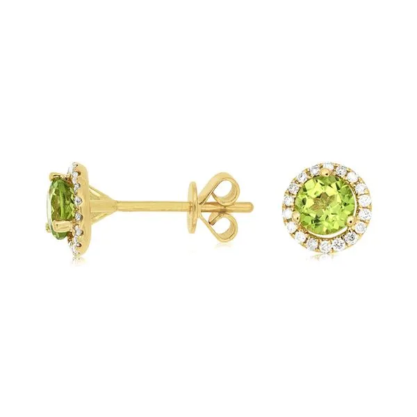 D. Geller Collection 14K Diamond and Peridot Halo Studs D. Geller & Son Jewelers Kennesaw, GA
