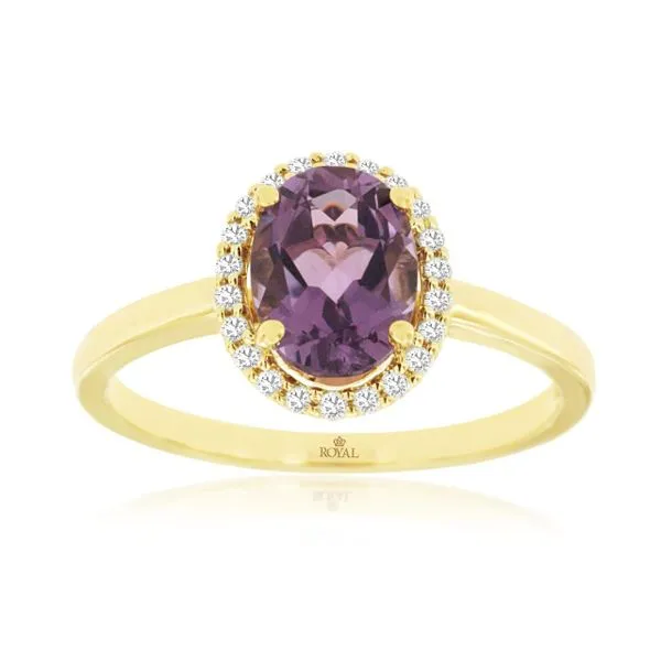 D. Geller Collection 14K Diamond and Amethyst Halo Ring D. Geller & Son Jewelers Kennesaw, GA