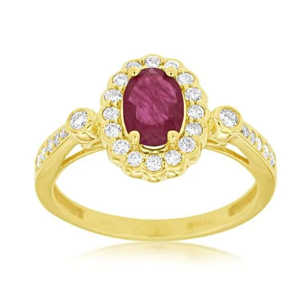 D. Geller Collection 14K Diamond and Ruby Halo Ring D. Geller & Son Jewelers Kennesaw, GA