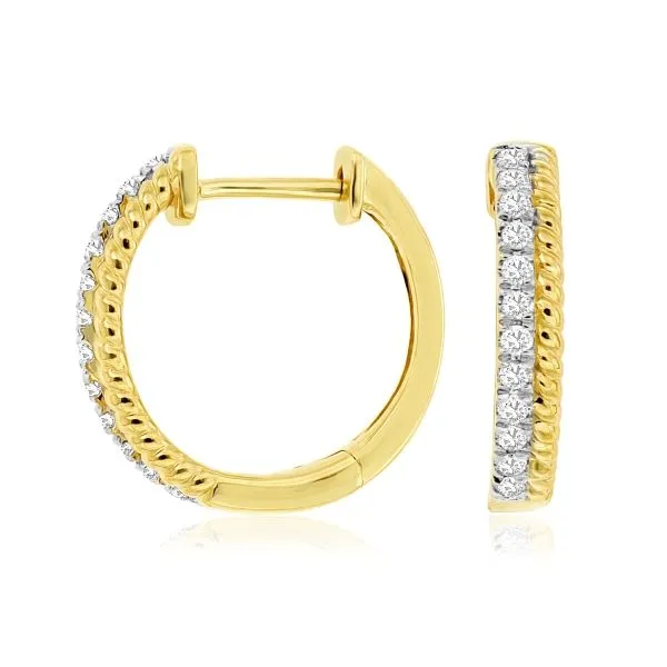 D. Geller Collection 14K Diamond Huggie Hoops D. Geller & Son Jewelers Kennesaw, GA