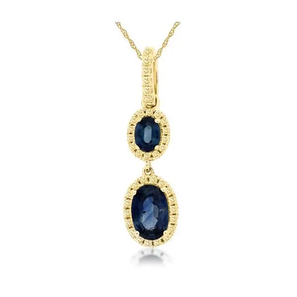 D. Geller Collection 14K Diamond and Sapphire Halo Necklace D. Geller & Son Jewelers Atlanta, GA
