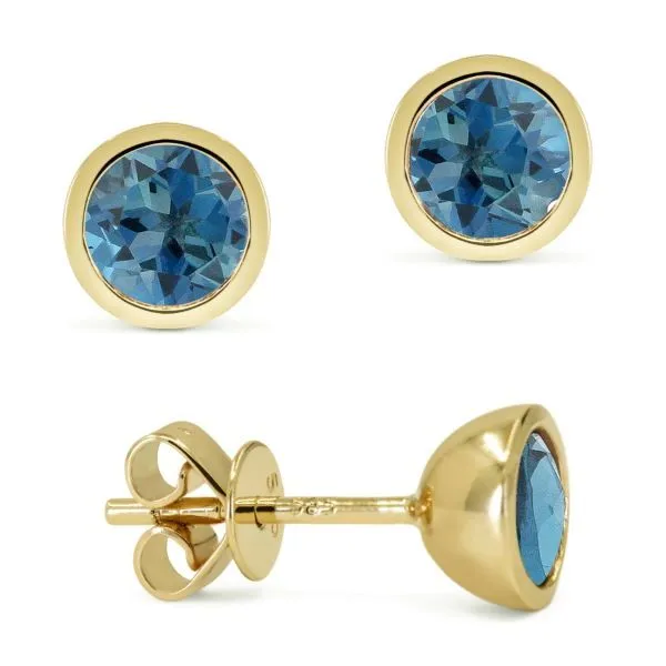 D. Geller Collection 14K London Blue Topaz Stud Earrings D. Geller & Son Jewelers Kennesaw, GA