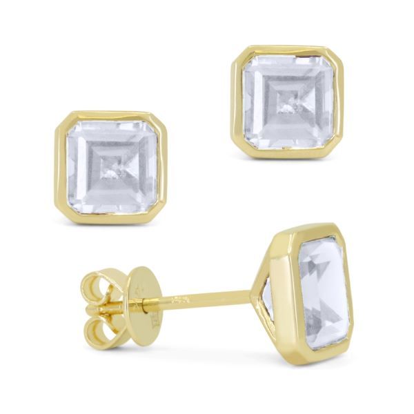 D. Geller Collection 14K White Topaz Stud Earrings D. Geller & Son Jewelers Kennesaw, GA