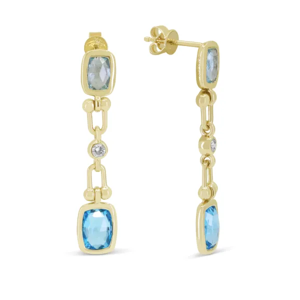 D. Geller Collection 14K Diamond and Topaz Dangle Earrings D. Geller & Son Jewelers Kennesaw, GA