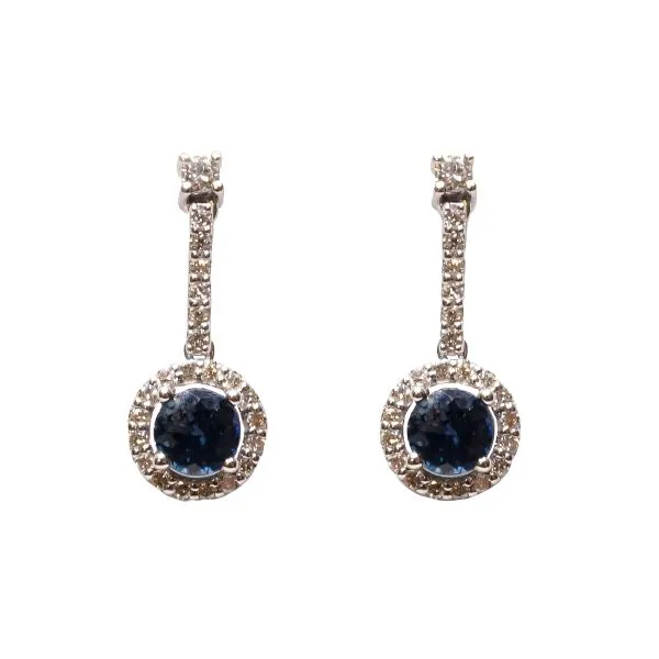 D. Geller Collection 14K Diamond and Sapphire Halo Earrings D. Geller & Son Jewelers Atlanta, GA