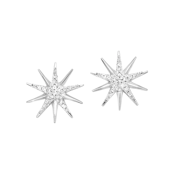 D. Geller Collection Sterling Silver Diamond Starburst Earrings D. Geller & Son Jewelers Atlanta, GA
