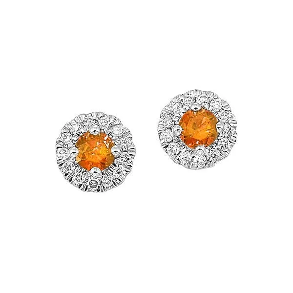 D. Geller Collection 10K Diamond and Citrine Halo Earrings D. Geller & Son Jewelers Kennesaw, GA