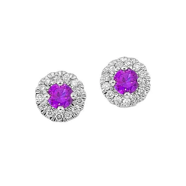 D. Geller Collection 10K Diamond and Amethyst Halo Earrings D. Geller & Son Jewelers Kennesaw, GA