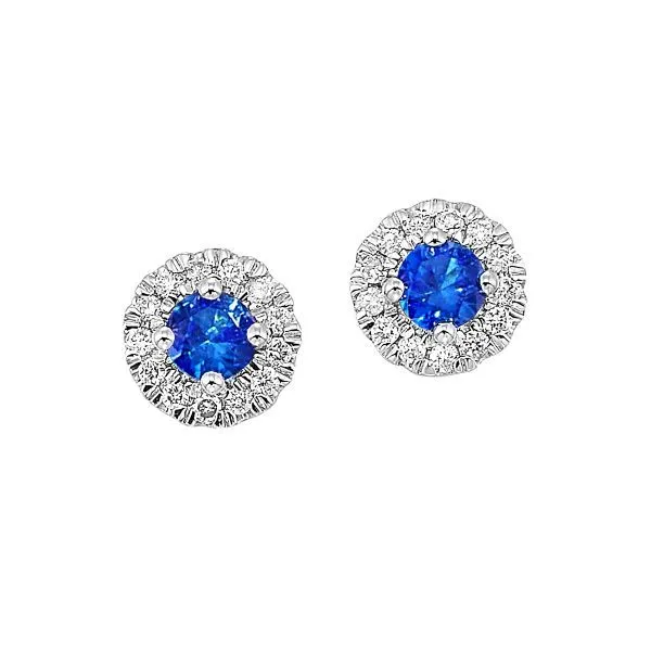 D. Geller Collection 10K Diamond and Sapphire Halo Earrings D. Geller & Son Jewelers Kennesaw, GA