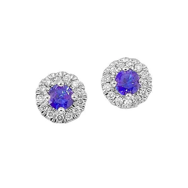 D. Geller Collection 10K Diamond and Alexandrite Halo Earrings D. Geller & Son Jewelers Kennesaw, GA