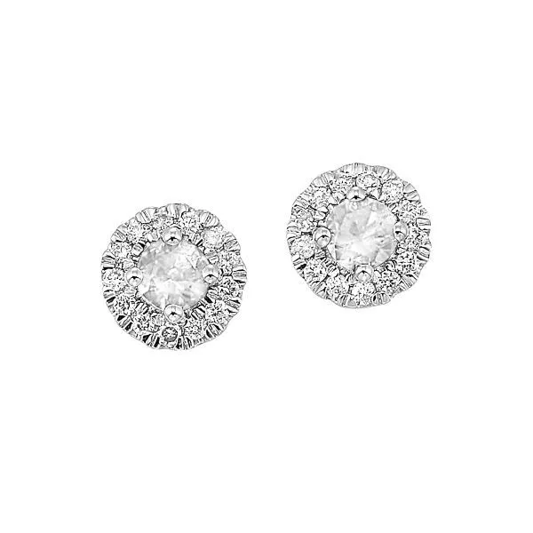 D. Geller Collection 10K Diamond and White Topaz Halo Earrings D. Geller & Son Jewelers Kennesaw, GA