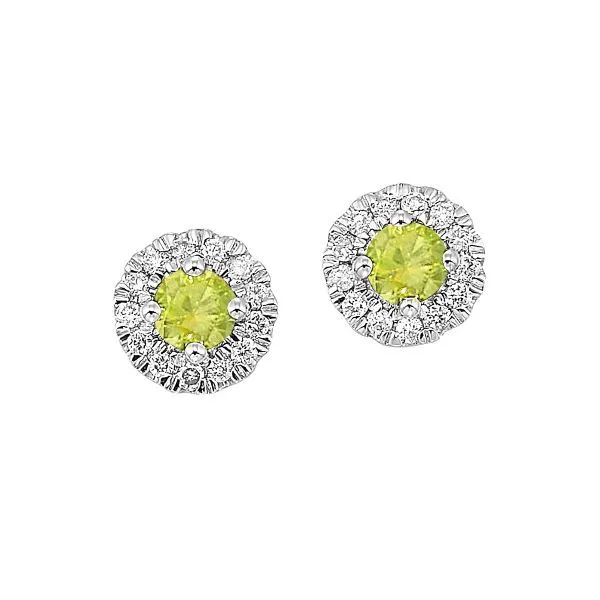 D. Geller Collection 10K Diamond and Peridot Halo Earrings D. Geller & Son Jewelers Kennesaw, GA