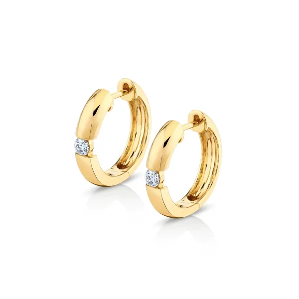 Michael M 14K Diamond Huggie Earrings D. Geller & Son Jewelers Kennesaw, GA