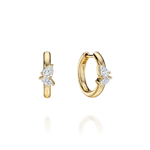 Noam Carver 14K Lab Grown Diamond Huggies Image 2 D. Geller & Son Jewelers Kennesaw, GA
