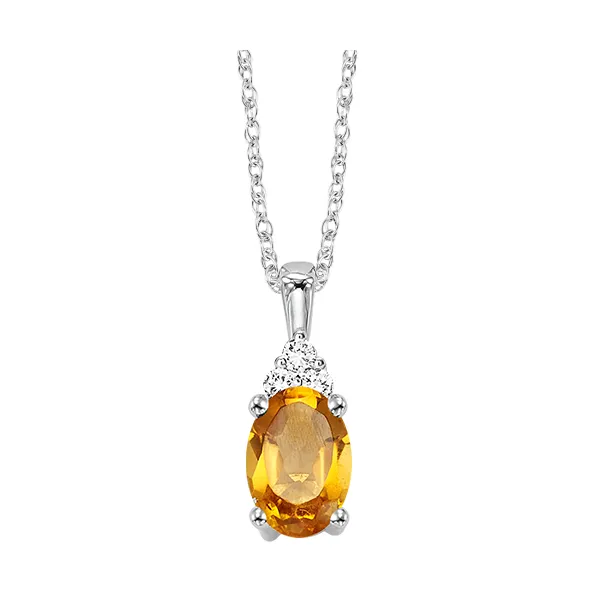 D. Geller Collection 10K Diamond and Citrine Necklace D. Geller & Son Jewelers Atlanta, GA