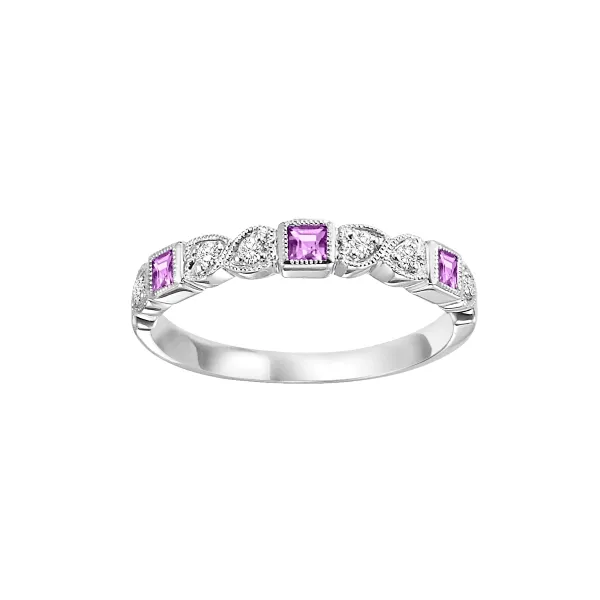 D. Geller Collection 10K Diamond and Pink Sapphire Stackable Band D. Geller & Son Jewelers Kennesaw, GA
